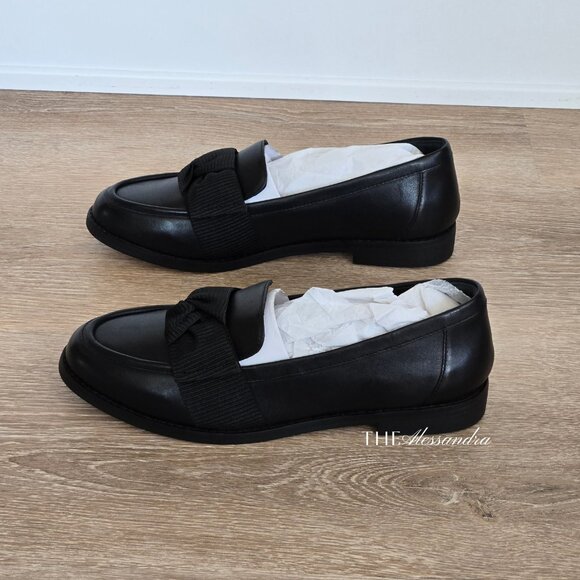Quince Italian Leather Bow Penny Loafer Black Size 8 MSRP $90 New In Box Cowhide - Picture 15 of 15